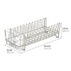 iDESIGN Classico Metal Dish Drainer Rack with Silverware Drainer Satin Silver: Freestanding Kitchen Rack, 12x6x4, Spot Clean - 3 of 4
