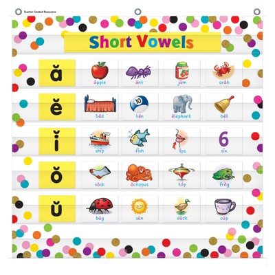 Colorful Confetti Design 7 Pocket Classroom Chart