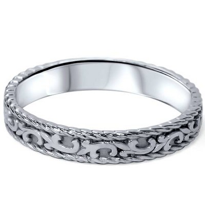 Pompeii3 Hand Braided Wedding Band 14K White Gold 4mm