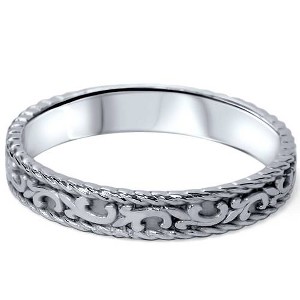 Pompeii3 Hand Braided Wedding Band 14K White Gold 4mm - 1 of 4