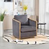 MAYEERTY Corduroy 360° Swivel Barrel Chair in Dark Gray for Living Room/Bedroom/Office - 2 of 4