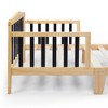 Infurnic Beds, Toddler Single Bed with Safety Guardrails and Headboard, Low To Floor Design for Toddler Children, Black, 70"*36"*27" - 3 of 4
