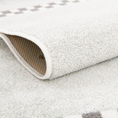 Gray Synthetic Easy Care Stain-resistant Kids Runner Rug
