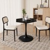 CAVINAS 32" Modern Round Dining Table with Printed White Marble Table Top, End Table for 4, Leisure Coffee Table for Dining Room, Living Room - 2 of 4