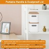 2Pcs Storage Bins with Bamboo Lids Stackable Plastic Storage Container with Handle Storage Box Accessories Holder - 4 of 4