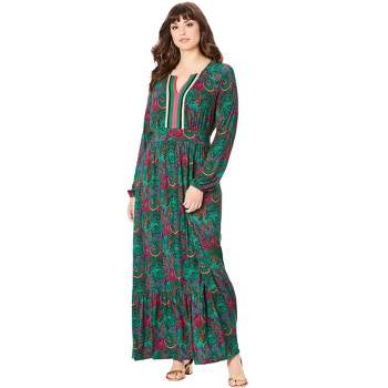 Roaman's Women's Plus Size Boho Knit Maxi Dress