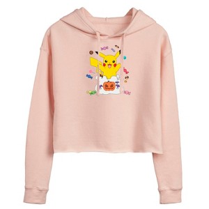 Women's - Pokémon - Gotta Eat Em All Cropped Graphic Hoodie - 1 of 3
