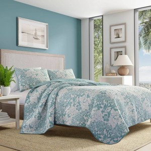 Laguna Beach Quilt & Sham Set Turquoise - Tommy Bahama - 1 of 4