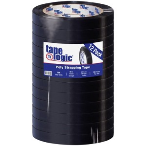 Tape Logic Tensilized Poly Strapping Tape 2.7 Mil 3/4" x 60 yds Black 12/Case T97619712PK - 1 of 4