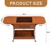 Round Lift-Top Coffee Table with Wheels, Metal Frame and Multi-Color Lighting in 27.6" - Leovsnove - 3 of 4