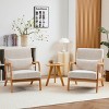 Mid Century Modern Accent Chair, Upholstered Armchair with Rubberwood Frame, Minimalist Lounge Chair for Living Room-3irtyhousy - 3 of 4