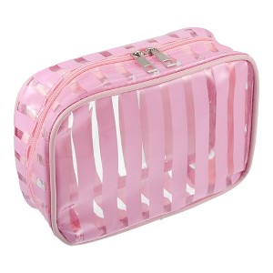Unique Bargains Portable PVC Clear Zipper Makeup Bag Organizers 1 Pc - 1 of 4