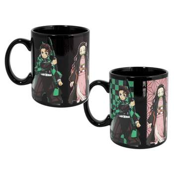 Demon Slayer Manga Anime Heat Color Changing Coffee Mug Tea Cup 16 oz. Black