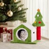 phiestina 24in Christmas Cat House, Festive Plush Cat Bed Cave with Dual Openings, Holiday Decor for Indoor Cats - 2 of 4