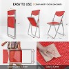 VINGLI Plastic Folding Chairs, Comfortable Foldable Chair with Breathable Mesh Seat and Sturdy Metal Frame, for Indoor and Outdoor Use, Red - 3 of 4