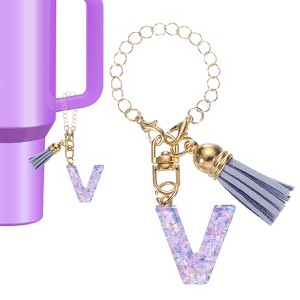 Unique Bargains Resin Lightweight Decorative Sparkling Purple Sequins Tumbler Cup Charm - 1 of 4