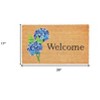 HomeRoots 17" X 29" Natural and Blue Coir Floral Welcome Outdoor Door Mat - 3 of 3