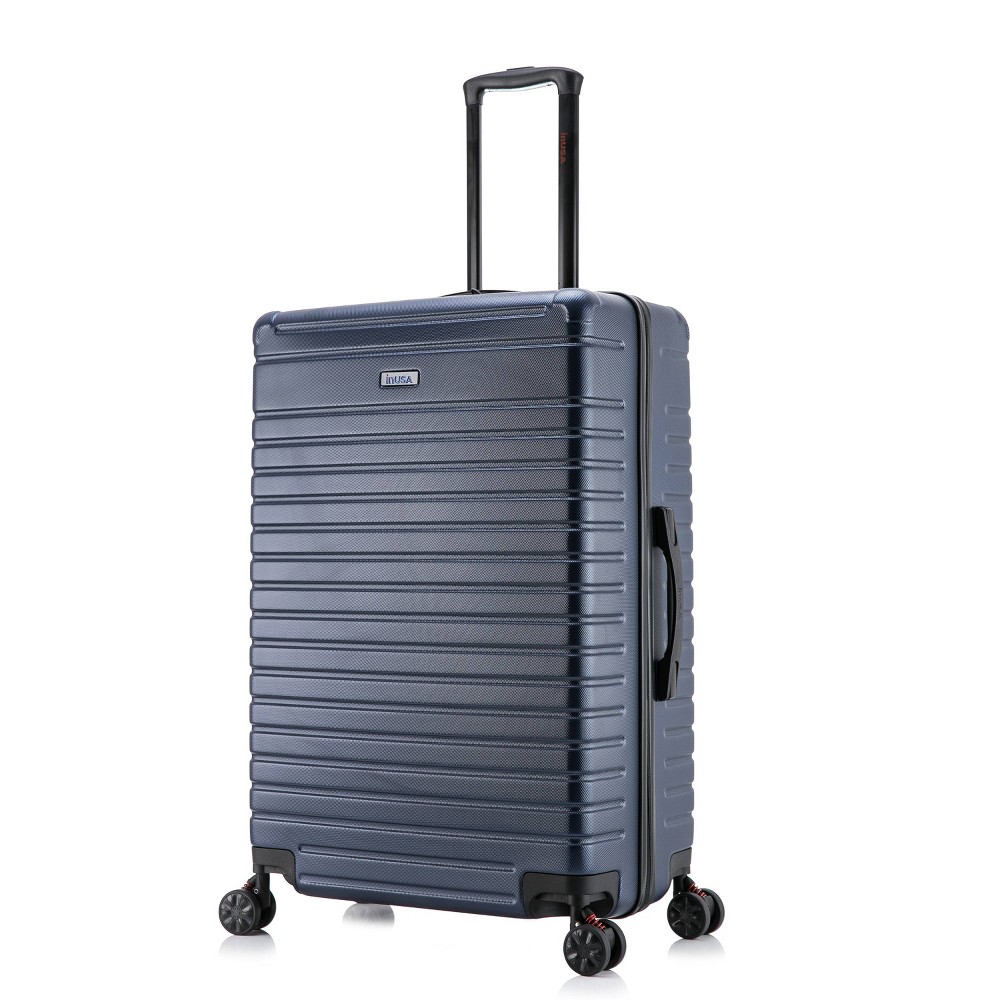 Photos - Luggage InUSA Deep Lightweight Hardside Large Checked Spinner Suitcase - Blue 