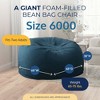 Ultimate Sack 6ft Bean Bag Chair and Footstool, Oversized Comfortable Indoor Floor Lounger, Giant Foam-Filled Furniture for Relaxing, Cloud Suede - 3 of 4