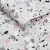 Terrazzo Pink and Grey Abstract Geometric Paste the Wall Wallpaper - 3 of 4