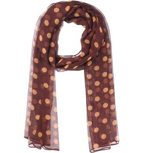 INSPIRE CHIC Women's 1950s Polka Dots Chiffon Retro Lightweight Soft Sheer Long Scarves for All Season 1Pc - 1 of 4