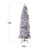 Best Choice Products Pre-Lit Artificial Snow Flocked Pencil Christmas Tree Decoration w/ Multicolor Lights - 2 of 4