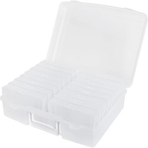 Clear 4x6 Photo Organizer with Handle, 16 Storage Cases for 1600 Photos - 1 of 4