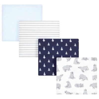 Hudson Baby Infant Boy Cotton Flannel Receiving Blankets, Bear Poses, One Size