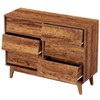 CAVINAS 4/6 Drawers Dresser for Bedroom,Modern Dresser with Bevel Design and Wood Legs for Kids Room,Living Room and Hallway,Brown/Black - 4 of 4