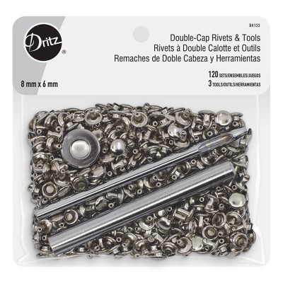 Dritz Double-Cap Rivets, 24 Sets, Brushed Brass