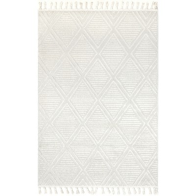 Image of Arvin Olano x RugsUSA - Balboa Textured Tile Area Rug Beige 5x7