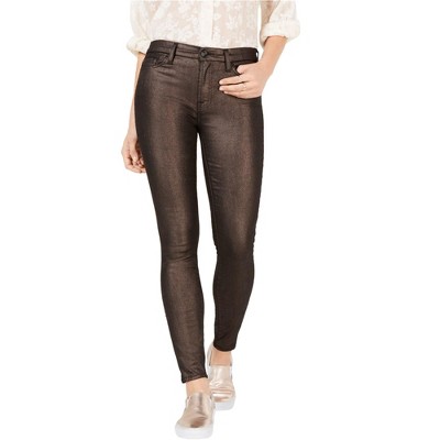 7 For All ManKind Womens Metallic Super Skinny Fit Jeans