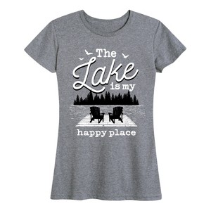 Women's - Instant Message - Lake Happy Place Short Sleeve Graphic T-Shirt - 1 of 4