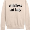 Women's - Instant Message - Childless Cat Lady Black Lightweight French Terry Wide Neck Long Sleeve Graphic Shirt - 2 of 4