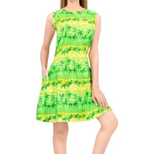 LA LEELA Women's Summer Loose Swimwear Bathing Suit Cover Ups Mini Beachwear Vacation Dress Swim Suit for Women - 1 of 4