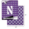 NCAA Northwestern Wildcats Diagonal Ghost Checker Double Sided Blanket - 3 of 3