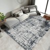 Modern Indoor Abstract Striped Area Rug Washable Low Pile Non Slip Carpet for Living Room Bedroom Soft Easy Care Foldable Floor Mat - 4 of 4