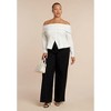 ELOQUII Women's Plus Size Fold Over Top With Front Button Detail - 4 of 4