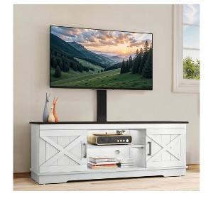 Farmhouse TV Stand with Mount for 70 inch TV Entertainment Center, Media Console with Height Adjustable Mount for Living Room - 1 of 4