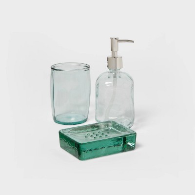 Recycled Glass Soap Dispenser Clear - Threshold&#8482;_1