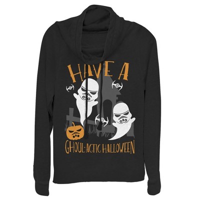 Juniors Womens Star Wars Ghoulactic Halloween Stormtrooper Cowl Neck Sweatshirt