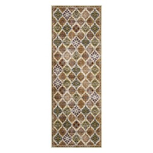 Boho Floral Area Rug , SoftFaux Wool Shag Rugs Farmhouse Washable Anti Slip Large Carpet Rug for Entryway Bedroom Living Room Hallway and Laundry Room - 1 of 4