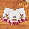 Collections Etc Roosters and Sunflowers Ruffled Hand Towels - Set of 3 - 2 of 3