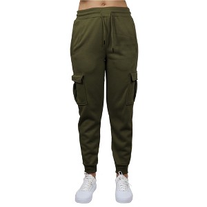 Blue Ice Apparel Women's Heavyweight Loose Fit Fleece-Lined Cargo Jogger Pants - 1 of 3