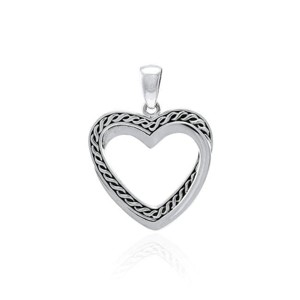 Slickblue Women's Celtic Heart Pendant Necklace, Sterling Silver Knotwork Design, 1.18" x 1.10", 18" Chain Included - 1 of 4