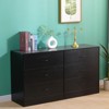 SUGIFT 6 Drawer Dresser, Modern Wood Chest of Drawers for Bedroom, Black - 3 of 4
