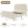 Velvet Upholstered Platform Bed Frame with 50.2" Headboard, Vertical Channel Tufted Design, Nailhead Trim and Footboard, No Box Spring Required. - 2 of 4