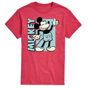 Men's - Disney - Mickey Light Blue Vintage Short Sleeve Graphic T-Shirt - 1 of 4