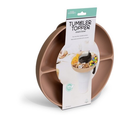 Jobar Handy Gourmet Tumbler Topper Snack Tray, Tan