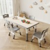 Toddler Table and 4 Chairs, Height Adjustable Kids Tables Chair Set with Graffiti Table - 2 of 4